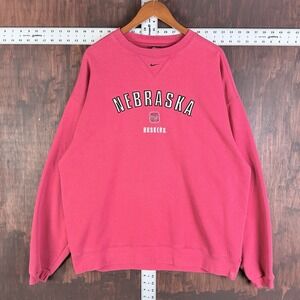 Nebraska Huskers Nike Team Center Swoosh Crewneck Sweatshirt Red Men Large NCAA